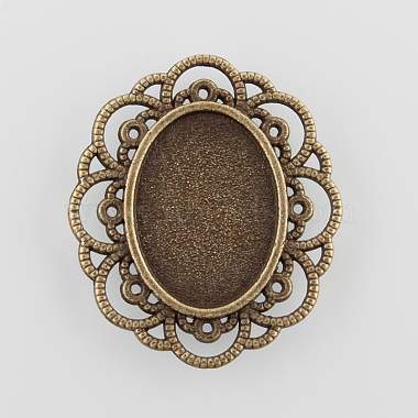 Antique Bronze Oval Alloy Cabochon Settings