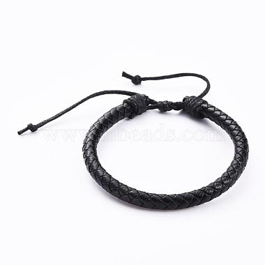 Bracelets tressés avec cordon en cuir réglable(X-BJEW-JB04439-02)-3