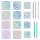 12Pcs 3 Sizes Mandala Flower Plastic Drawing Stencils(DIY-GF0007-78)-1