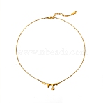 304 Stainless Steel Melting Drop Pendant Necklaces for Women, Golden, 14.33 inch(36.4cm)(PW-WG47804-01)