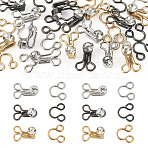 15Sets 3 Colors Alloy Rhinestone Hook and Eye Fasteners, Mixed Color, 18mm(FIND-TA0006-54)