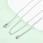 Brass Cable Chain Necklaces, with 304 Stainless Steel Lobster Clasps, Lead Free & Cadmium Free, Long-Lasting Plated, Rack Plating, Platinum, 17.60 inch(44.7cm)(NJEW-D302-82P)