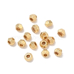 Brass Beads, Faceted Round, Cadmium Free & Lead Free, Rack Plating, Long-Lasting Plated, Real 18K Gold Plated, 3x2mm, Hole: 1.1mm(KK-D289-24G)