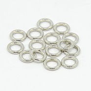 Alloy Round Rings, Soldered Jump Rings, Closed Jump Rings, Cadmium Free & Lead Free, Flat Round, Platinum, 8x1.5mm, Inner Diameter: 5mm, Hole 4.5mm(X-PALLOY-H039-P)