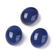 Glass Cabochons, Changing Color Mood Cabochons, Oval, Blue, 12x10x6.5mm(GLAA-R218-02)