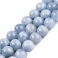 Natural Dyed Yellow Jade Beads Strands, Round, Light Steel Blue, 6.5mm, Hole: 1mm, about 49pcs/strand, 15.75 inch(40cm)(G-R271-6mm-YXS18-01)