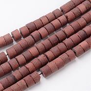 Synthetic Goldstone Beads Strands, Frosted, Column, 12x8~9mm, Hole: 1mm, about 41~46pcs/strand, 14.7 inch~15.5 inch(G-D830-03)