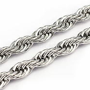 304 Stainless Steel Rope Chains, Stainless Steel Color, 6.8x1.4mm(CHS-O005-43B)