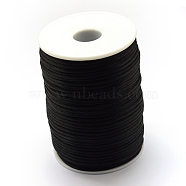 Polyester Cord, Black, 1.5mm, about 109.36 yards(100m)/roll(OCOR-Q022-04)