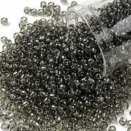 TOHO Round Seed Beads, Japanese Seed Beads, (120) Smoke Transparent Luster, 8/0, 3mm, Hole: 1mm, about 222pcs/10g(X-SEED-TR08-0120)