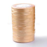 Single Face Satin Ribbon, Polyester Ribbon, Sandy Brown, 1/4 inch(6mm), about 25yards/roll(22.86m/roll), 10rolls/group, 250yards/group(228.6m/group)(RC6mmY-0086)