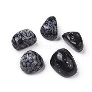 5Pcs Natural Snowflake Obsidian Beads, Tumbled Stone, Vase Filler Gems, No Hole/Undrilled, Nuggets, 20~35x13~23x8~22mm(G-FS0002-02)
