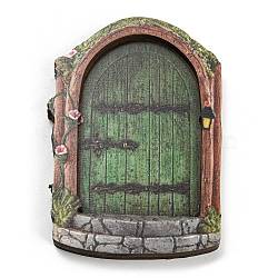 Miniature Wooden Garden Door, for Dollhouse Accessories Pretending Prop Decorations, Green, 70x100mm(MIMO-PW0001-172K)