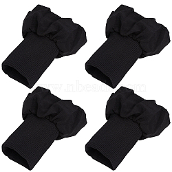 Cotton Elastic Rib Fabric Cuffs, Down Padded Coat Cuffs, Black, 140x110x5mm(AJEW-WH20006-476B)