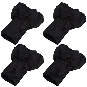 Cotton Elastic Rib Fabric Cuffs, Down Padded Coat Cuffs, Black, 140x110x5mm