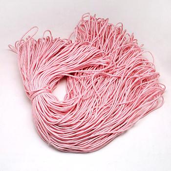 Polyester & Spandex Cord Ropes, 16-Ply, Pink, 2mm, about 109.36 yards(100m)/bundle