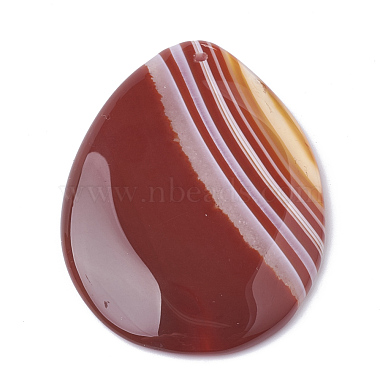 Dyed Natural Striped Agate/Banded Agate Pendants(G-S280-01)-2