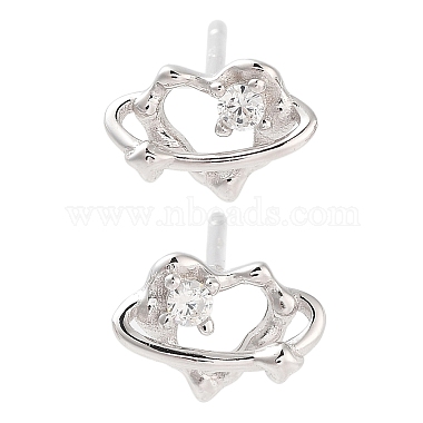 Clear Heart Sterling Silver Earrings