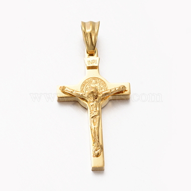 Easter Theme Hot Unisex 201 Stainless Steel Crucifix Cross Pendants(STAS-F010-24)-2