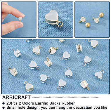 arricraft 20個 2 カラーシリコン、真鍮耳ナット付き(FIND-AR0002-77)-4