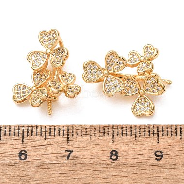 Brass Micro Pave Cubic Zirconia Screw Eye Peg Bails(CU-K002-19G)-2