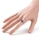 Round Lampwork Evil Eye Braided Finger Ring(RJEW-JR00510)-4