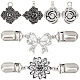 4Pcs 4 Style Vintage Alloy Rose Flower & Bowknot Sweater Shawl Clips Brooches Set(AJEW-GF0007-24)-1