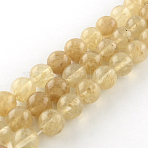 Coffee Watermelon Stone Glass Round Bead Strands, Cornsilk, 6mm, Hole: 1mm, about 59pcs/strand, 15inch(G-R342-6mm-18)