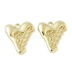 Alloy Pendants, Heart, Rack Plating, Golden, 19.5x17.5x4mm, Hole: 1.8mm(FIND-L025-01G)