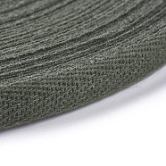 Cotton Twill Tape Ribbons, Herringbone Ribbons, for Sewing Craft, Dark Slate Gray, 3/8 inch(10mm), about 50yard/roll(45.72m/roll)(OCOR-TAC0005-06K)