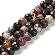 Natural Tourmaline Beads Strands, Faceted Round, 5.8~6.8mm, Hole: 0.9mm, about 62~66pcs/strand, 15.04''~15.35''(38.2~39cm)(G-K345-A01-01)