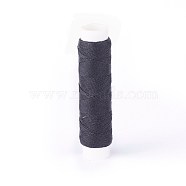 Round Waxed Polyester Twisted Cord, Micro Macrame Cord, for Leather Projects, Bookbinding, Black, 0.65mm, about 21.87 yards(20m)/roll(YC-L003-D-10)