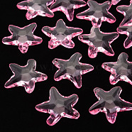 Transparent Acrylic Beads, Star, Pearl Pink, 28.5x29.5x7.5mm, Hole: 1.8mm, about 189pcs/500g(TACR-S154-58B-903)