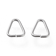 304 Stainless Steel Triangle Rings, Buckle Clasps, Fit for Top Drilled Beads, Webbing, Strapping Bags, Stainless Steel Color, 6.5x5x0.7mm(STAS-K194-26P)