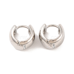 Brass Hoop Earrings for Women, Lead Free & Cadmium Free, Platinum, 11.5x8.5mm(EJEW-U015-23P-01)