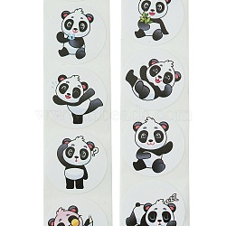 Cartoon Patterns Paper Gift Sticker Rolls, Round for DIY Scrapbooking, Panda, 25mm, 500pcs/roll.(DIY-R083-03E)