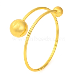 Brass Cuff Bangles for Women, Lead Free & Cadmium Free, Round Balls, Golden, Inner Diameter: 2-5/8 inch(6.65cm)(BJEW-F477-02G-02)