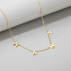 Fashionable Geometric Stainless Steel Letter Nana Pendant Necklace for Women's Daily Wear, Golden(CD8695-1)