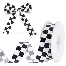 Polyester Grosgrain Ribbon, for Garment Accessories, Gift Decoration, Tartan, 1 inch(26mm), about 27.34 Yards(25m)/Roll(OCOR-WH0105-050B)