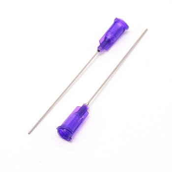 Plastic Fluid Precision Blunt Needle Dispense Tips, with 304 Stainless Steel Pin, Purple, 6.75x0.77cm, Inner Diameter: 0.42cm, Pin: 0.8mm