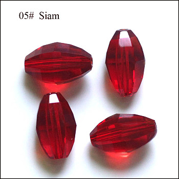 Imitation Austrian Crystal Beads, Grade AAA, Faceted, Oval, Dark Red, 6x9.5mm, Hole: 0.7~0.9mm