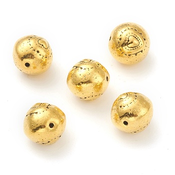 Alloy Beads, Round, Cadmium Free & Lead Free, Golden, 9x8.5mm, Hole: 1.5mm