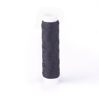 Round Waxed Polyester Twisted Cord, Micro Macrame Cord, for Leather Projects, Bookbinding, Black, 0.65mm, about 21.87 yards(20m)/roll