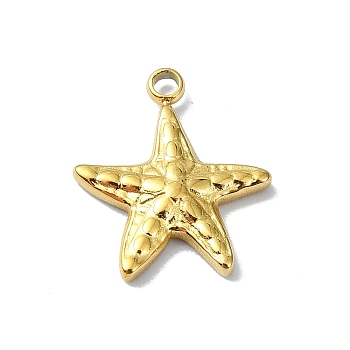 Ion Plating(IP) 304 Stainless Steel Pendants, Real 18K Gold Plated, Star, 14x12x2mm, Hole: 1.5mm