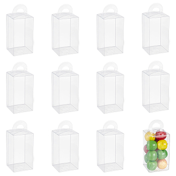 Transparent Plastic Gift Boxes, Rectangle, Clear, 3.7x3.7x7cm