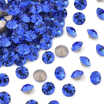 Preciosa&reg MAXIMA Crystal Round Stones, Czech Crystal, Dura Foiling, Round(431 11 615 Chaton), 30050 Sapphire, SS24(5.25~5.45mm)