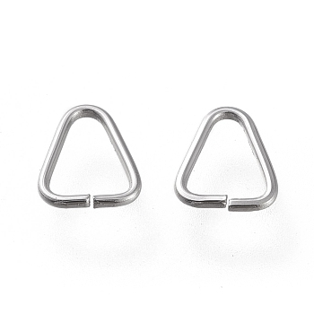304 Stainless Steel Triangle Rings, Buckle Clasps, Fit for Top Drilled Beads, Webbing, Strapping Bags, Stainless Steel Color, 6.5x5x0.7mm