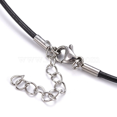 Круглые ожерелья кожаный шнур делает(MAK-I005-1.5mm)-3