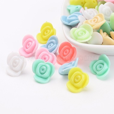 15mm Mixed Color Flower Acrylic Beads