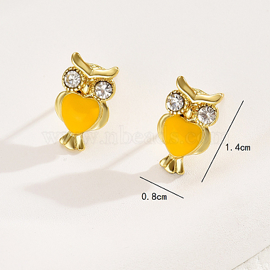 Owl Brass Stud Earrings(LV9587)-5